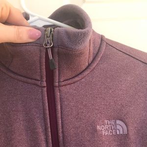 The North Face sweater-like zippy. Fleece lined